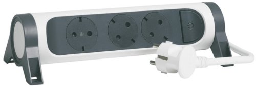 Удлинитель с заземлением и выключателем Legrand Комфорт 3х3,0м 16А 3500Вт бело-черный картинка 